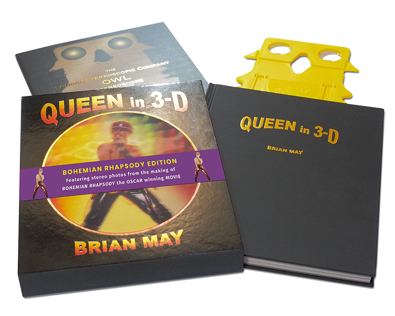 BRIAN MAY AUTOGRAPH COA SIGNED QUEEN IN 3D  BOOK STEREOSCOPIC BOXSET SEALED 